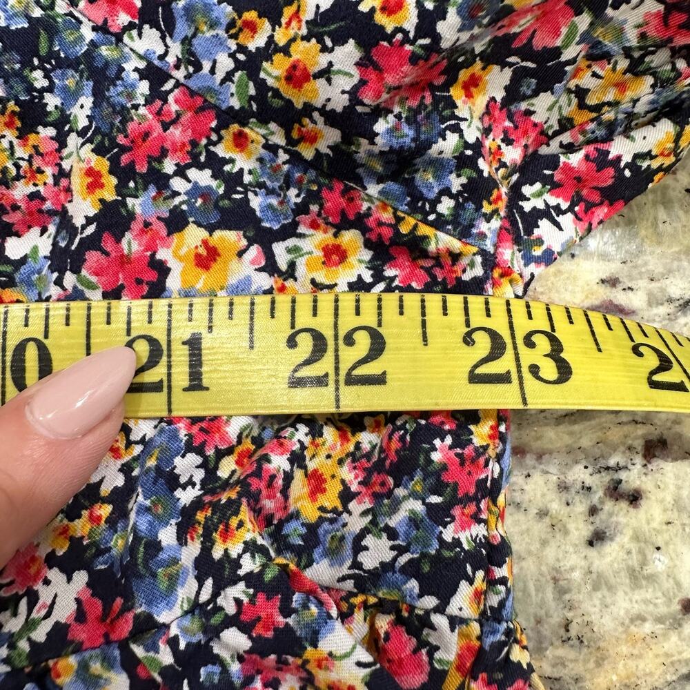 Floral-Print Puff-Sleeve Babydoll Top Old Navy Boho Elastic Stretch - Picture 8 of 9